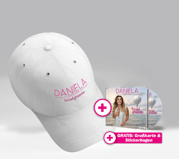 Daniela Alfinito Frei und grenzenlos Fan-Set Basecap + CD + GRATIS Stickerbogen & Grußkarte