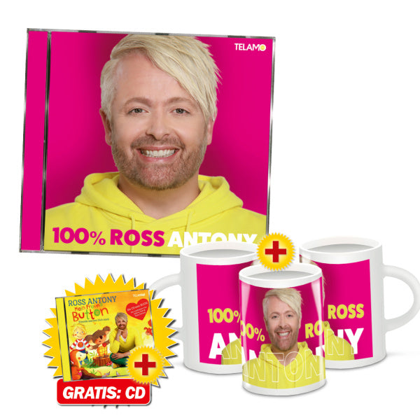 Ross Antony 100% Ross Fan-Set Tasse + CD + GRATIS CD „Mein Freund Button“