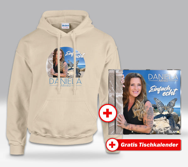 Daniela Alfinito - Einfach echt Fan-Set Kapuzenpulli + CD + GRATIS Tischkalender